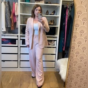 RW and CO dusky pink wide leg suit pants/Blazer size 14